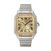 Santos de Cartier 41.9 mm x 35.1 mm Gold Diamond Dial Automatic Steel &amp; Gold Watch