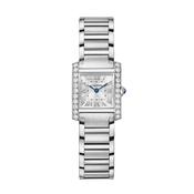 Tank Française 25.7 x 21.2mm Silver Dial Quartz Steel Diamond Watch