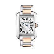 Gents Cartier Tank Anglaise XL Steel &amp; Rose Bracelet Watch