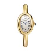 Baignoire 31.4mm  x 23.1mm White Dial Quartz 18k Yellow Gold Watch