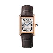 Tank Louis 33.7 mm x 25.5 mm White Dial Automatic Leather Strap Watch