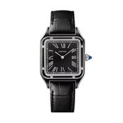 Santos-Dumont 43.5 mm x 31.4 mm Black Dial Manual Stainless Steel Watch