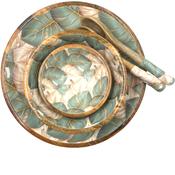 Byroom Mango Wood Monstera Green Beige Handmade Collection