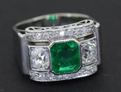 Emerald and Diamond Ring, circa 1910 - Weldons