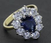 Sapphire and Diamond Cluster Ring - Weldons