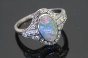 Art Deco Opal and Diamond Ring - Weldons