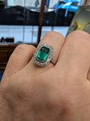 Antique French Emerald and Diamond Ring - Weldons Jewellers image