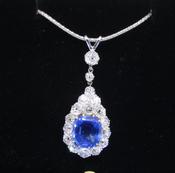 Antique Sapphire and Diamond Pendant - Weldons