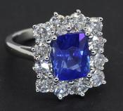 Sapphire and Diamond Cluster Ring - Weldons