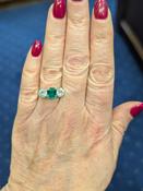 Antique Colombian Emerald and Diamond Three Stone Ring, circa 1915 - Weldons Jewellers image