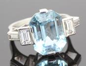 Aquamarine and Diamond Ring - Weldons