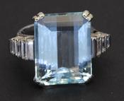 Aquamarine and Diamond Ring - Weldons