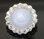 Star Sapphire and Diamond Brooch - Weldons