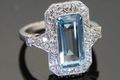 Aquamarine and Diamond Ring - Weldons