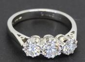Platinum Diamond Three Stone Ring - Weldons