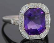 Amethyst and Diamond Cluster Ring - Weldons Jewellers image