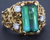 Tourmaline and Diamond Dress Ring - Weldons Jewellers image