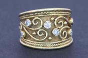 18kt Gold Diamond Wide Ring - Weldons