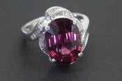 Art Deco Diamond Ring, 9ct Garnet - Weldons Jewellers