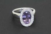 Amethyst and Diamond Cluster Ring - Weldons Jewellers