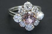 Pink Tourmaline and Diamond Cluster Ring - Weldons Jewellers