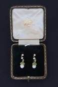 Pearl and Demantoid Earrings - Weldons Jewellers image