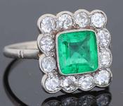 Edwardian Emerald and Diamond ring - Weldons Jewellers image