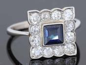 Sapphire and Diamond Cluster Ring - Weldons Jewellers image