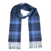Merino Luxury Wool Scarf Blue Navy Plaid | Westgate Design image