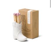 White Cowboy Boot Match Holder | Westgate Design
