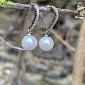 Drop earring Majorica pearl with Swarovski Crystal | Westgate Design image