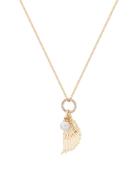 Angel Wing Crystal &amp; Pearl Pendant Gold | Westgate Design image