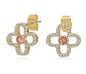 Le Fleur Collection Pink Cz Earrings Yellow Gold | Westgate Design image