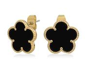 Le Fleur Collection Black Earrings Yellow Gold | Westgate Design image
