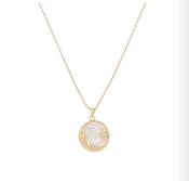 Star &amp; Moon Mother Of Pearl Inset Pendant Gold | Westgate Design image
