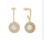Tc Star Mother Of Pearl Inset Circle Earrings Gold | Westgate Design image