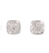 Silver Earrings Pave Set Soft Edge Square | Westgate Design