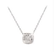 Silver Pendant Pave Soft Edge Square | Westgate Design