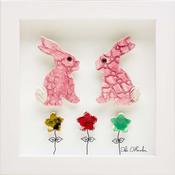 Stable Door Pottery Frame - Pink Rabbits | Westgate Design