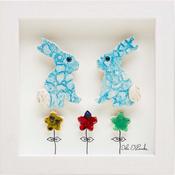 Stable Door Pottery Frame - Blue Rabbits | Westgate Design