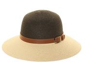 Black/Natural Sun Hat with Belt | Westgate Design image