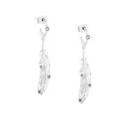 Feather Hoop Earrings Silver | Westgate Design image