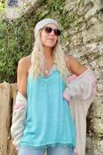 Racerback lace trim cami (Aqua) image