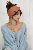 Chevron knit bow headband (rust) image