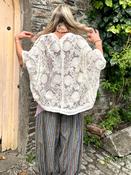 Floral embroidered crochet blouse image