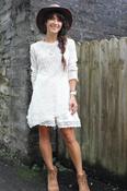 Asymmetrical lace long sleeve top