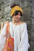 Pony tail beanie (Mustard) image