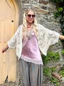 Floral embroidered crochet cardigan image
