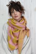Chevron soft knit scarf (Mustard and pink) image