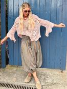 Dusty pink scalloped crochet top image